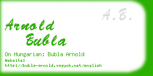 arnold bubla business card